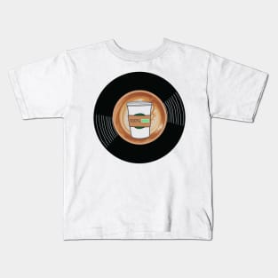 Vinyl - Coffee (Charges me up) Charging battery 100% Kids T-Shirt